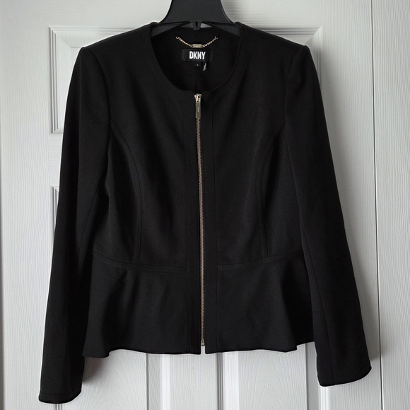 DKNY Women's Pelpum Zip Front Blazer Jacket - Picture 2 of 10